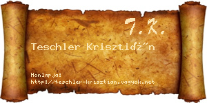 Teschler Krisztián névjegykártya